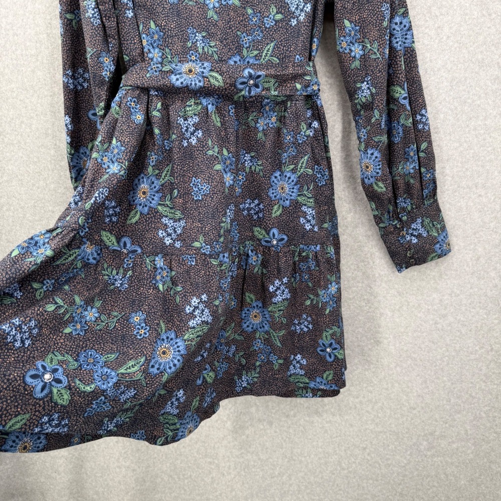 Summersalt The Countryside Poplin Tiered Shirtdress Rustic Floral in Midnight L - Picture 8 of 14